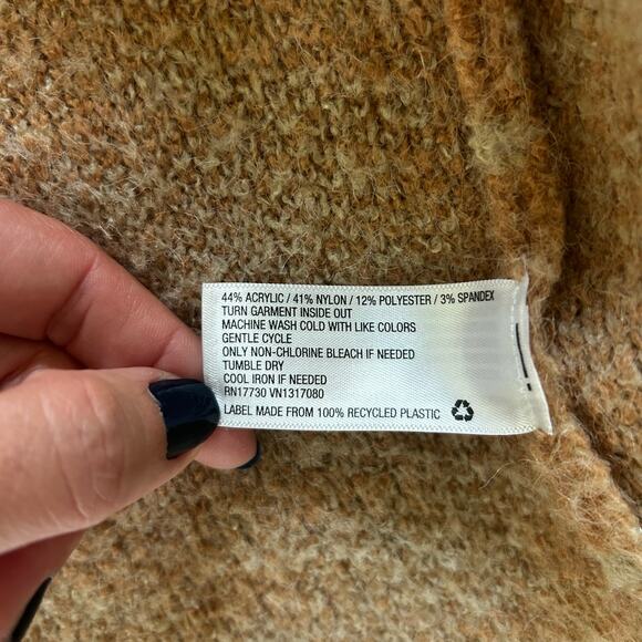 Peach & cream Aztec print oversized open sweater pockets Cozycore Size XS - Picture 4 of 8